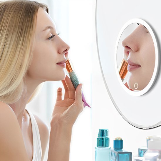 Miroir maquillage | LED Rotation 10X - La Beauté Véritable