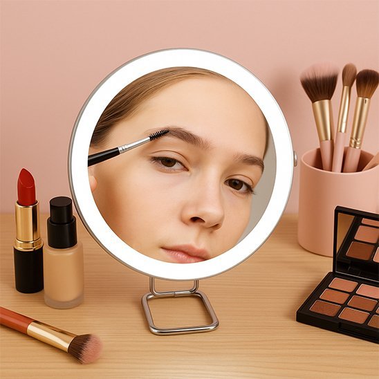 Miroir maquillage | LED Rotation 10X - La Beauté Véritable